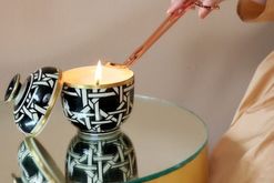 Ceramic candle M - Mikado