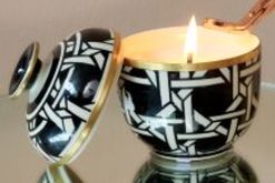 Ceramic candle L - Mikado