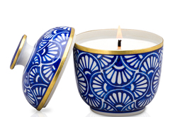 Ceramic Candle L - Blue Shell